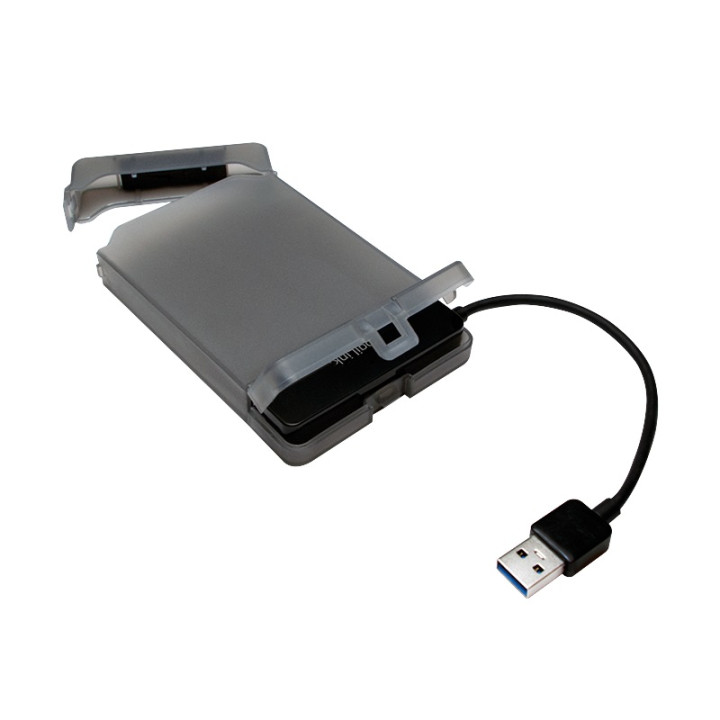 LOGILINK USB Cable USB 3.0 (T) to SATA (T) 10cm Adapter USB to 2.5" SATA HDD Protective Case for HDD Black "AU0037"