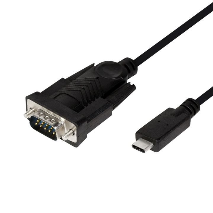 LOGILINK USB kábel, USB 2.0 Type-C (T) - DB9M soros (9-tűs) (RS232) (T) 1.2m fekete "AU0051"