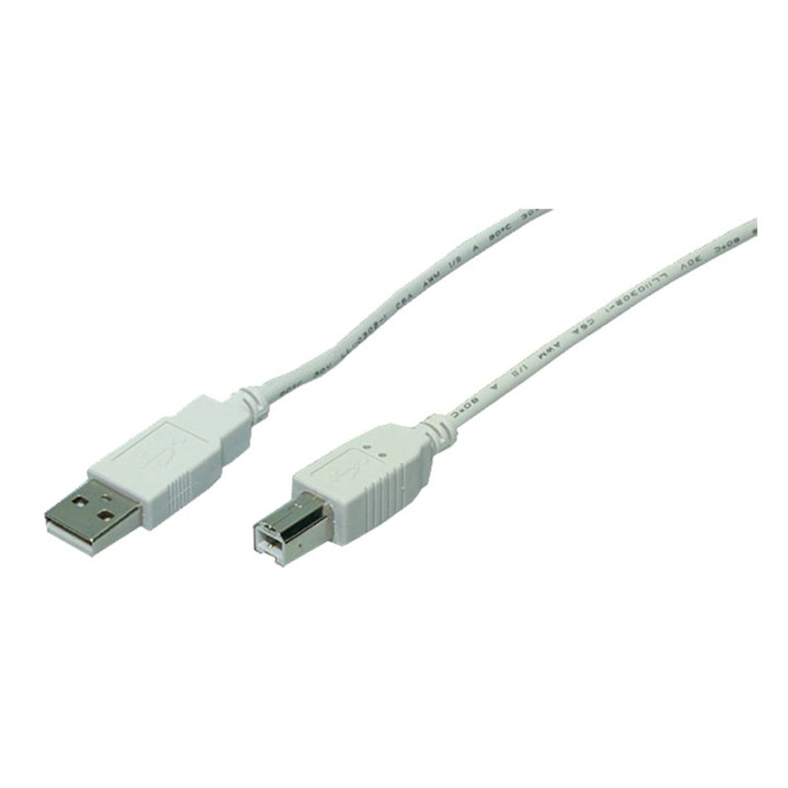 LOGILINK USB Cable for USB 2.0 (T) to USB 2.0 Type-B (T) 2m Gray "CU0007"