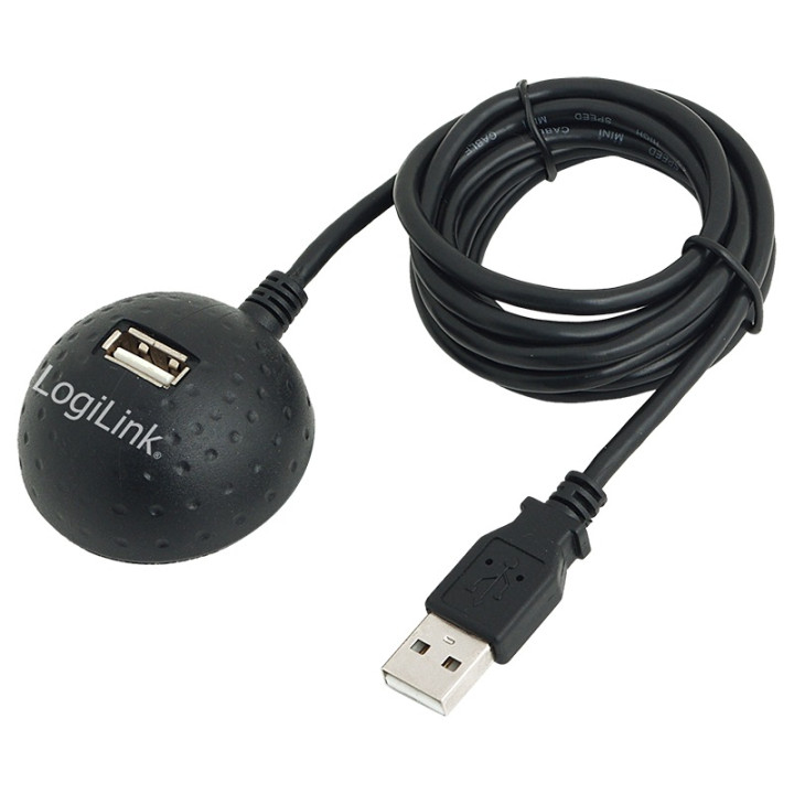 USB кабел LOGILINK удължител USB 2.0 (T) към USB 2.0 (M) 1.5м за докинг станция, черен "CU0013B"