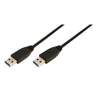USB кабел LOGILINK USB 3.0 (T) към USB 3.0 (T) 1м черен "CU0038"