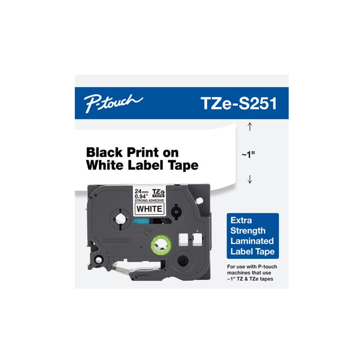 Eredeti Brother Laminált Szalag Fekete-fehér, TZES251 D600|E500|E550|H500|P700|P710|P750|330|350|520|580|1400|1500|1600|1650|220