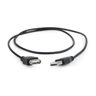 CABLU USB GEMBIRD prelungitor, USB 2.0 (T) la USB 2.0 (M), 0.75m, negru, "CC-USB2-AMAF-75CM/300-BK" (timbru verde 0.08 lei)