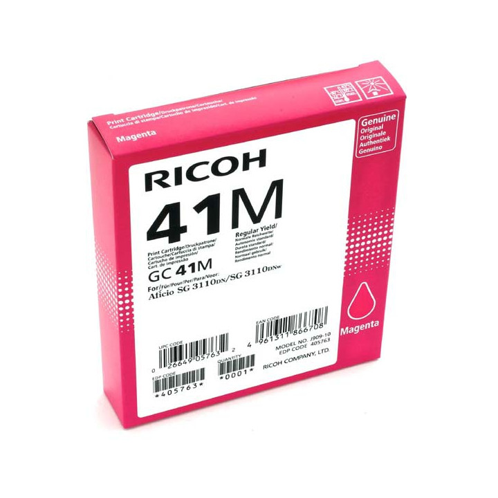 Compatible ink cartridge 405763, GC41M, 32ml for Ricoh printers (ORINK BULK)