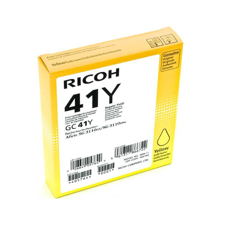 Compatible ink cartridge 405764, GC41Y, 32ml for Ricoh printers (ORINK BULK)