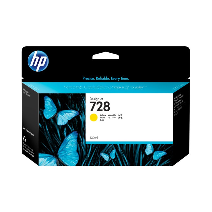 Original HP Yellow Ink Cartridge No. 728 for DesignJet T730 | DesignJet T830 "F9J65A"