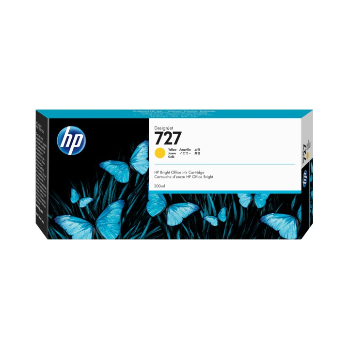 Оригинален мастилен картридж HP жълт №727 за DesignJet T1530|T2530|T930 300ml "F9J78A"