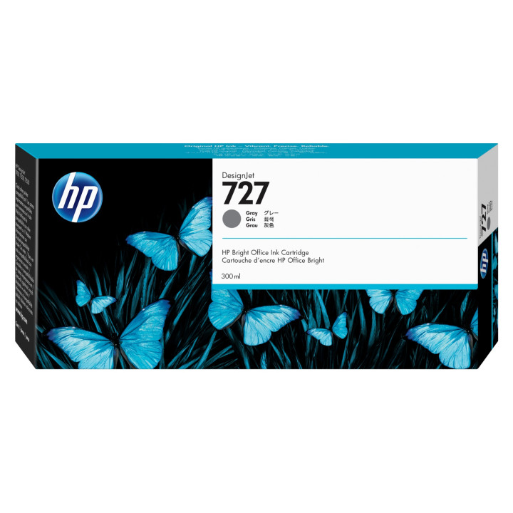 Original HP Ink Cartridge Grey No. 727 for DesignJet T1530 | T2530 | T930 300ml "F9J80A"
