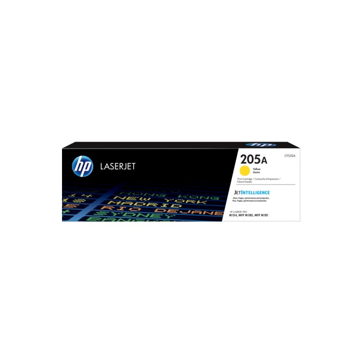Original HP Yellow Toner No. 205A for Color LaserJet Pro M180/M181, 0.9K "CF532A"