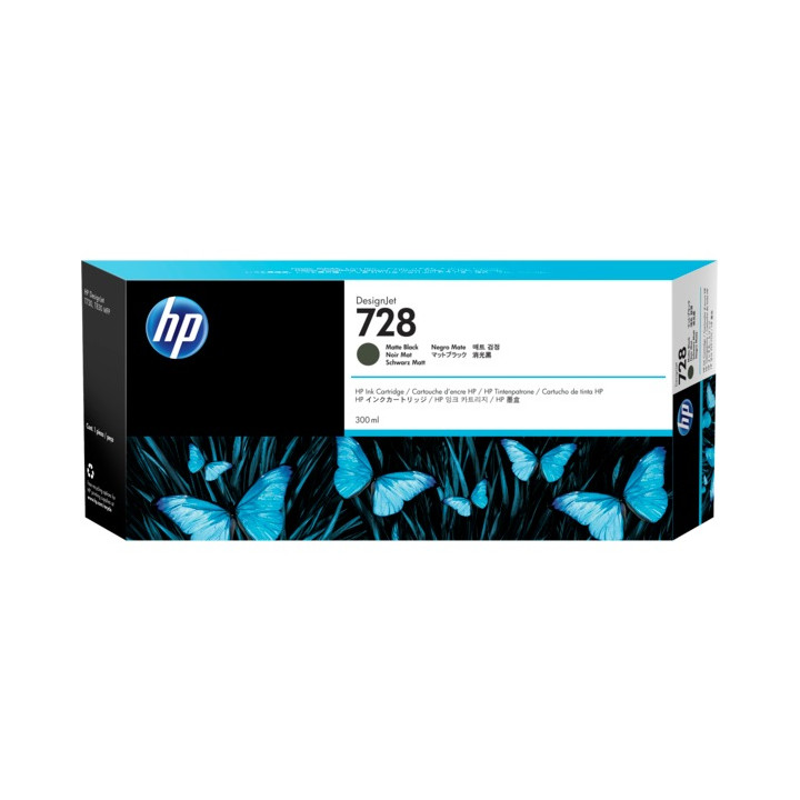 Original HP Matte Black Ink Cartridge No. 728 for DesignJet T730 | DesignJet T830 "F9J68A"