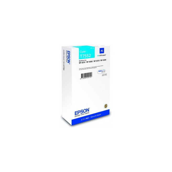 Оригинален мастилен картридж Epson Cyan T7552 за Workforce Pro WF-8010|8090|8510|8590 "C13T755240"