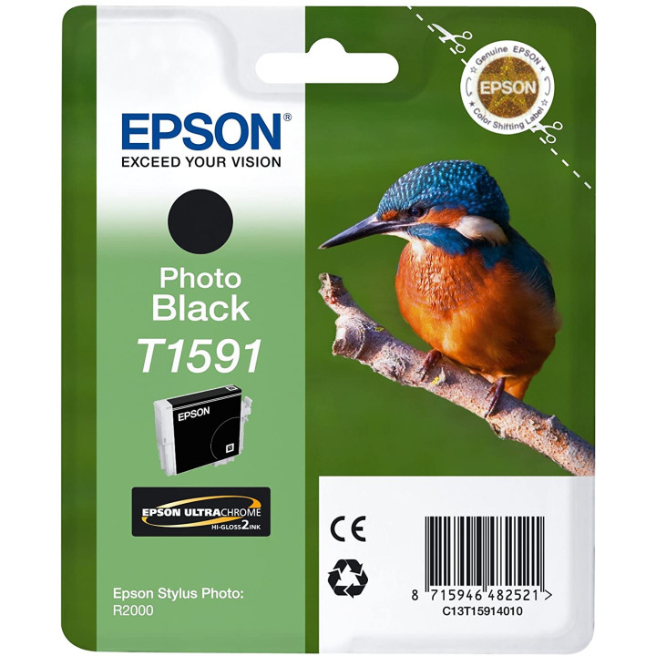 Cartus Cerneala Original Epson Photo Black, C13T15914010, pentru Stylus Photo R2000, , (timbru verde 0.15 lei), "C13T15914010"