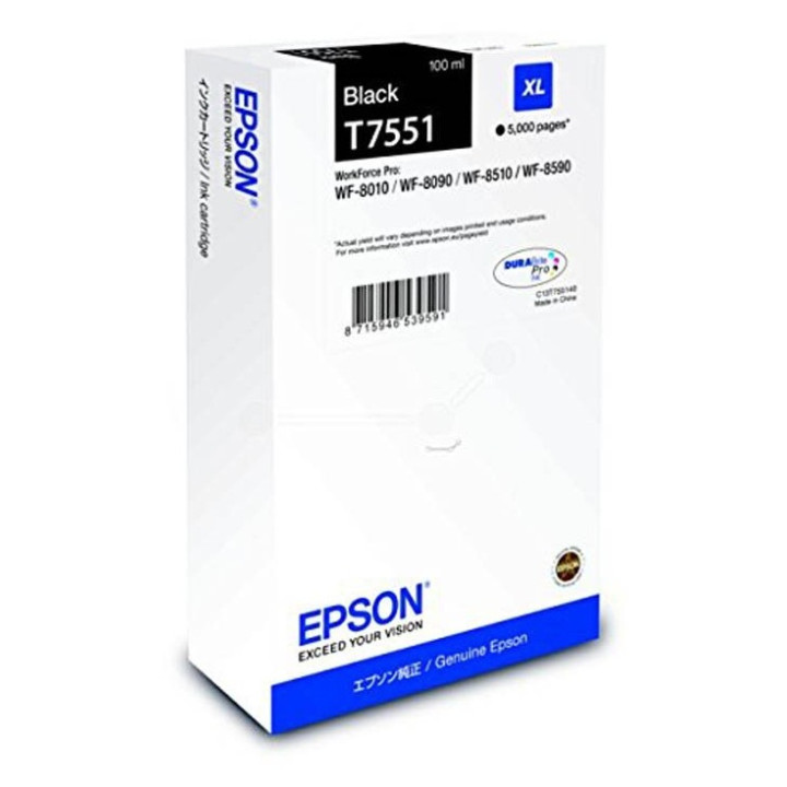 Оригинален мастилен картридж Epson Black T7551 за Workforce Pro WF-8010|8090|8510|8590 "C13T755140"