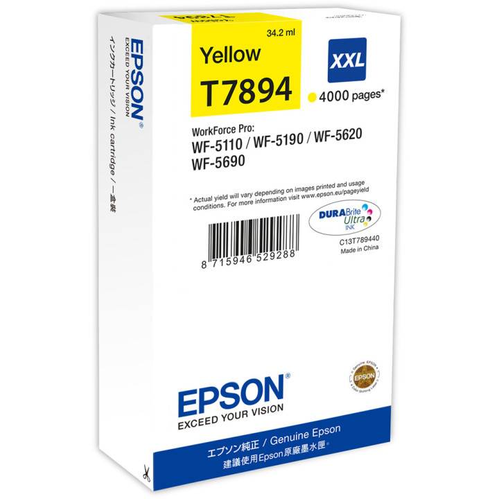 Eredeti Epson T7894 sárga tintapatron Workforce Pro WF-5620DWF "C13T789440" (RAPO)