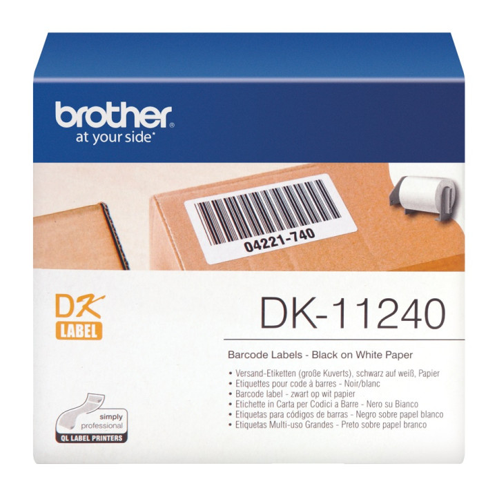 Brother Original Continuous Paper Tape Black on White DK11240 for P-TOUCH QL-1100 | QL-1110N | QL-1050 | QL-1060N | QL-570 500 "