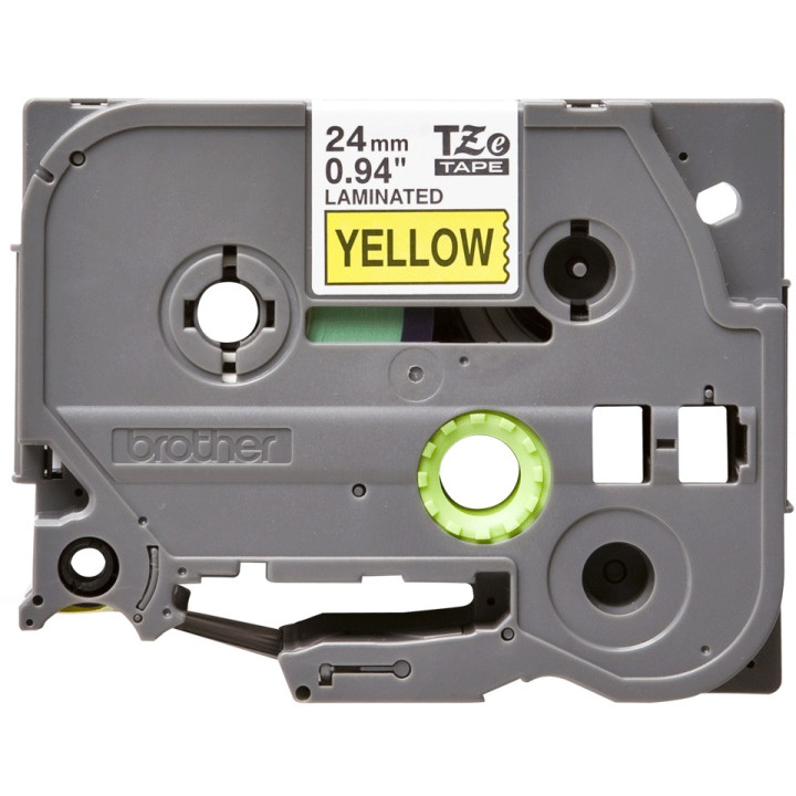 Original Brother Laminated Tape Black on Yellow TZE651 for P-Touch D450|D600VP|E550WVP|P700|P750W 24mm x 8m "TZE651"