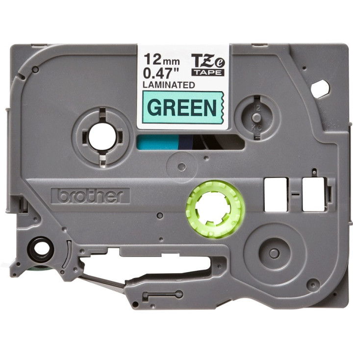Brother Laminált Szalag Fekete Zöld TZE731 H105WB|P-TOUCH PT-E110VP|D400|D450|D600VP|E300VP|H110|P750W|PT-D210|PT-D210VP 12mm x 