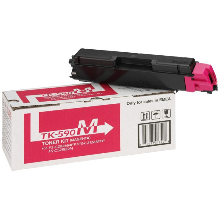 Eredeti Kyocera Magenta TK-590M toner M6026|FS-C2016|FS-C2026|FS-C2126|FS-C5250 5K "TK-590M"