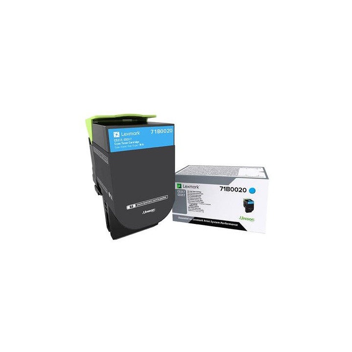 Toner Original Lexmark Cyan, 71B0020, pentru CX317|CS317|CX417|CS417|CS517|CX517, 2.3K, (timbru verde 1.2 lei) , "71B0020"