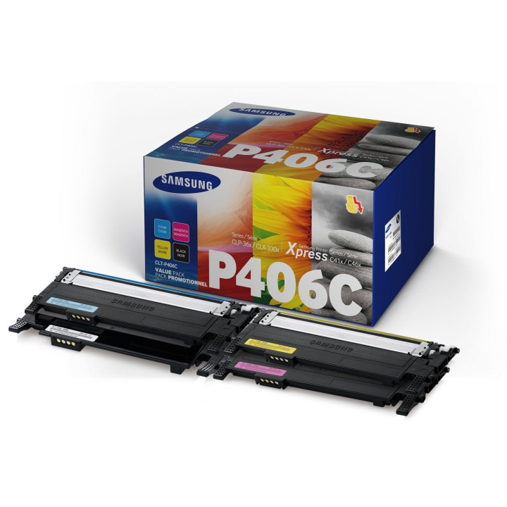 Original Samsung CMYK P406C Combo Pack for CLP-360|365|SL-C410|CLX-3300|3305|C460 1.5K "SU375A"