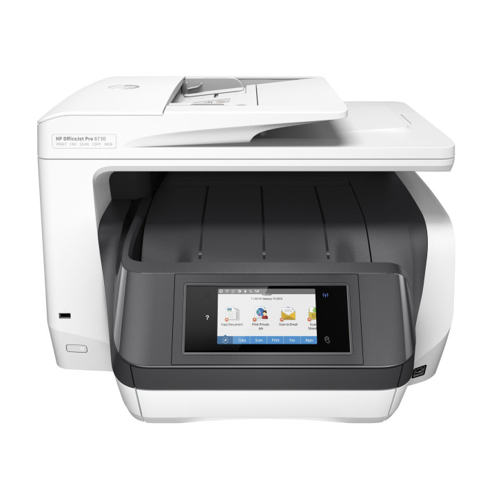 Multifunctional Inkjet Color HP OfficeJet Pro 8730 e AIO, A4, Functions: Print|Scan|Copy|Fax, Mono Print Speed: 24ppm, Color Pri