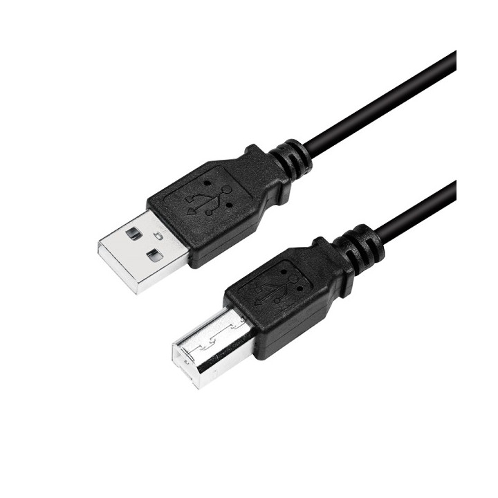 CABLU USB LOGILINK pt. imprimanta, USB 2.0 (T) la USB 2.0 Type-B (T), 3m, black, "CU0008B" (timbru verde 0.18 lei)