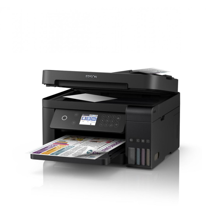 Многофункционален мастиленоструен CISS цветен принтер Epson L15160, A3. Функции: Печат | Сканиране | Копиране | Факс. Скорост на