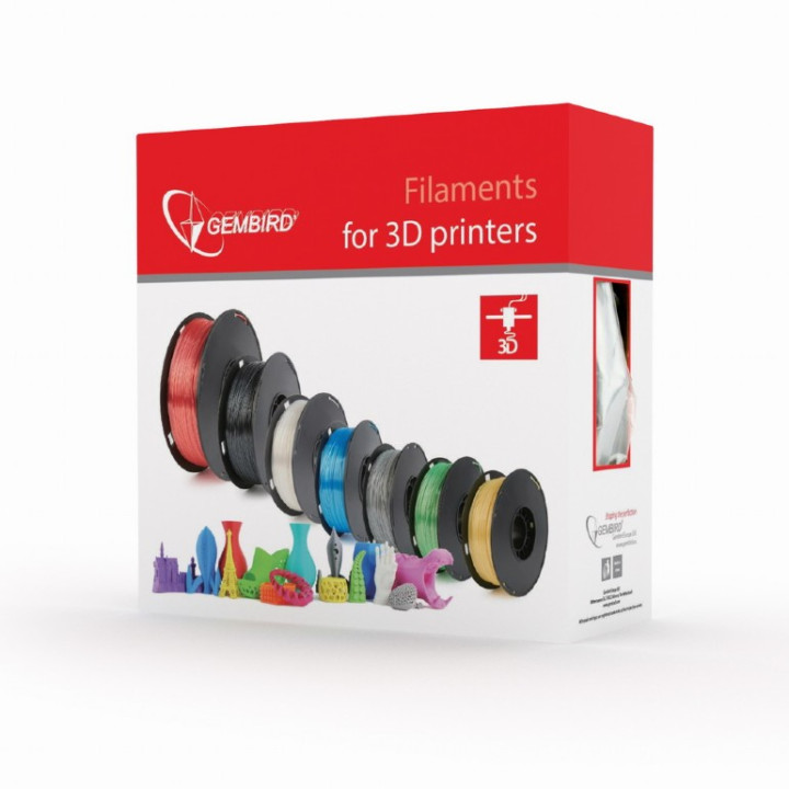 FILAMENT GEMBIRD pt. imprimanta 3d, PLA, 1.75mm diamentru, 1Kg / bobina, aprox. 330m, topire 190-220 grC, transparent, "3DP-PLA1