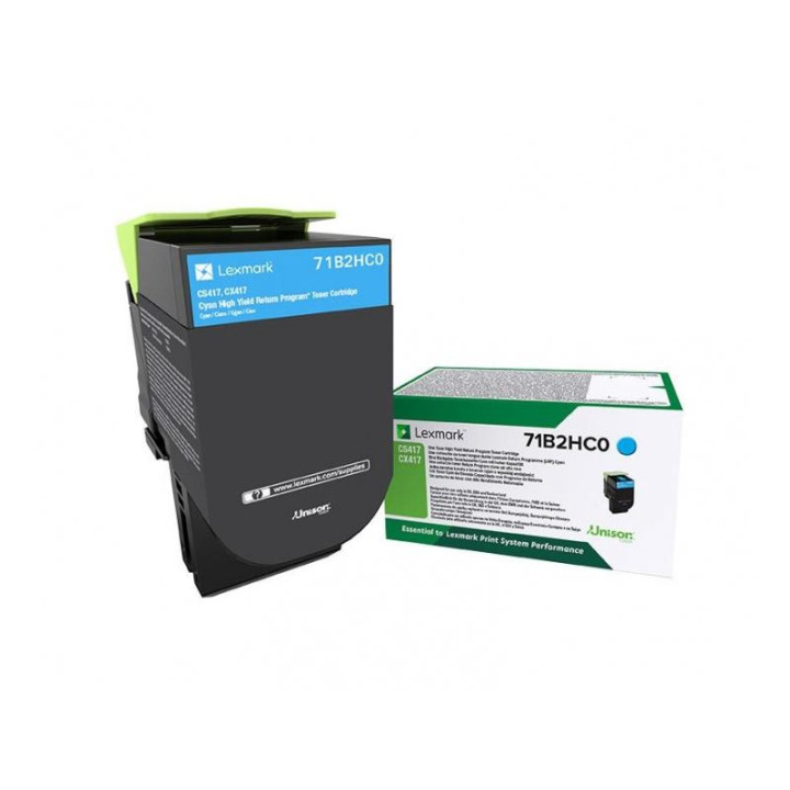 Eredeti Lexmark Cyan Toner 71B2HC0 CX 417|CX 517|CS 417|CS 517 3.5K "71B2HC0"