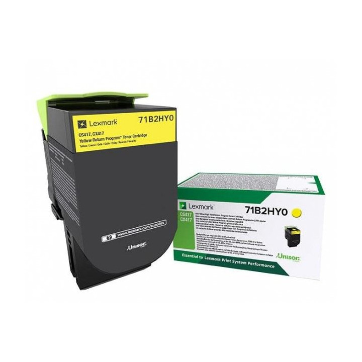 Оригинален тонер Lexmark Жълт 71B2HY0 за CX 417|CX 517|CS 417|CS 517 3.5K "71B2HY0"