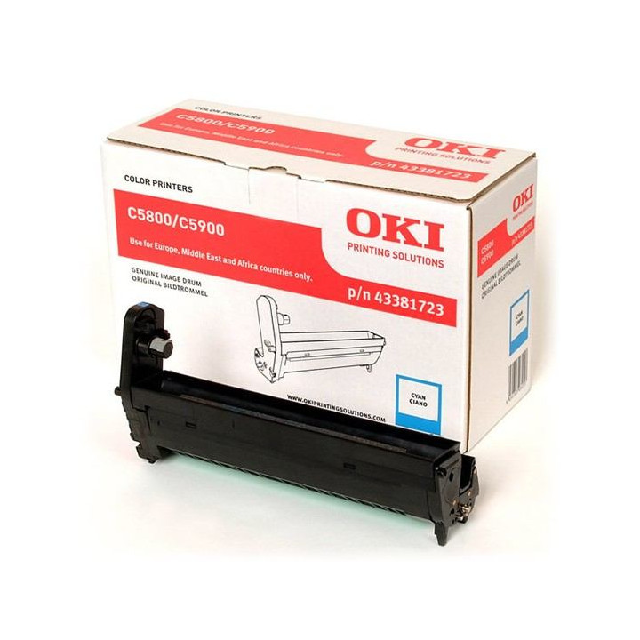 Original OKI Cyan Drum Unit 43381723 for C5800 | C5900 | C5550, 20K pages.