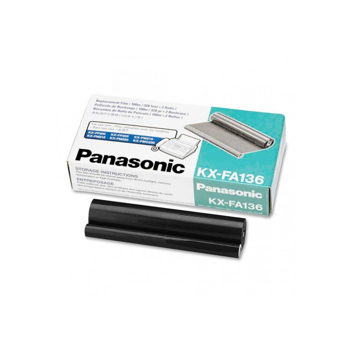 Dual-Pack Film TTR Original Panasonic Black, FA136A, pentru KX-FP105, 2X100m, incl.TV 0 RON, "KX-FA136A-E"