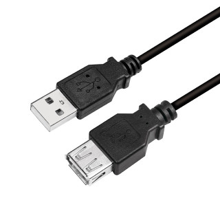LOGILINK USB 2.0 hosszabbító kábel (T) USB 2.0 (M) 3m fekete "CU0011B"