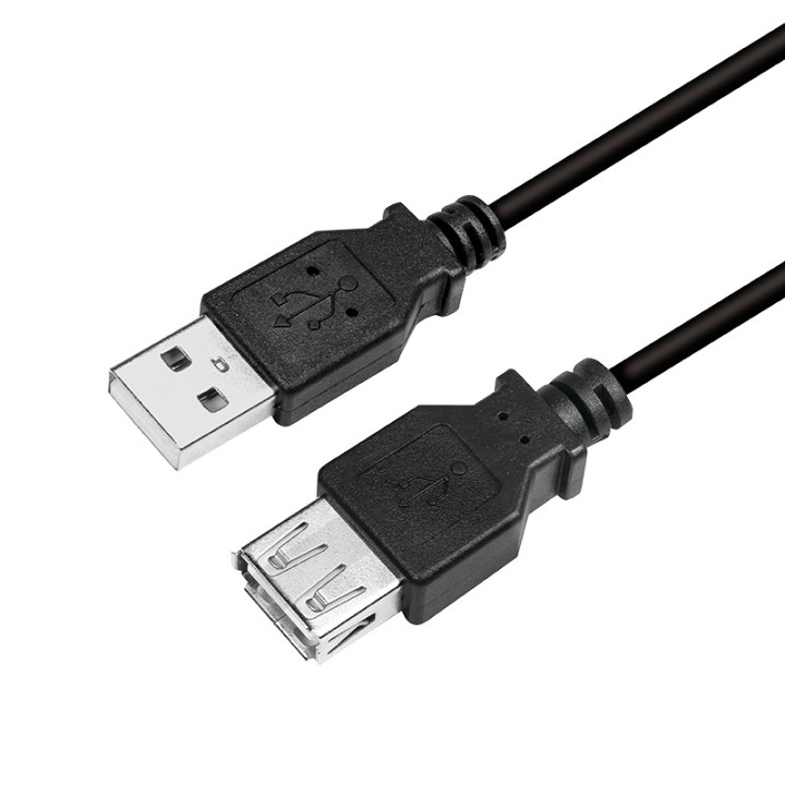 USB кабел LOGILINK удължител USB 2.0 (T) към USB 2.0 (M) 3м черен "CU0011B"
