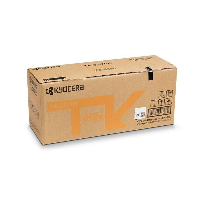 Original Kyocera Yellow Toner TK-5270Y for ECOSYS M6230|M6630, 6K pages.