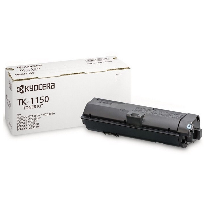 Original Kyocera Black Toner TK-1150 for Ecosys M2135|M2635|M2735|P2235, 3K pages.