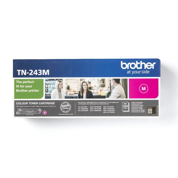 Original Brother Magenta Toner TN243M for HL-L3210 | L3270 | DCP-L3510 | L3550 | MFC-L3730 | L3770, 1K pages.
