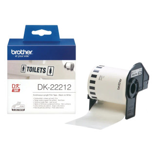Banda Continua Hartie Original Brother Black on White, DK22212, pentru P-TOUCH QL-1100|QL-800|QL-810|QL-1050|QL-1060|QL-500|QL-5