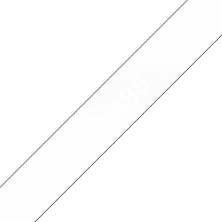 Banda laminata Original Brother White on Clear, TC195, pentru E105|E110|H100|H101|H105|H110|H111|P300|128|200|1000|1010|1090|110