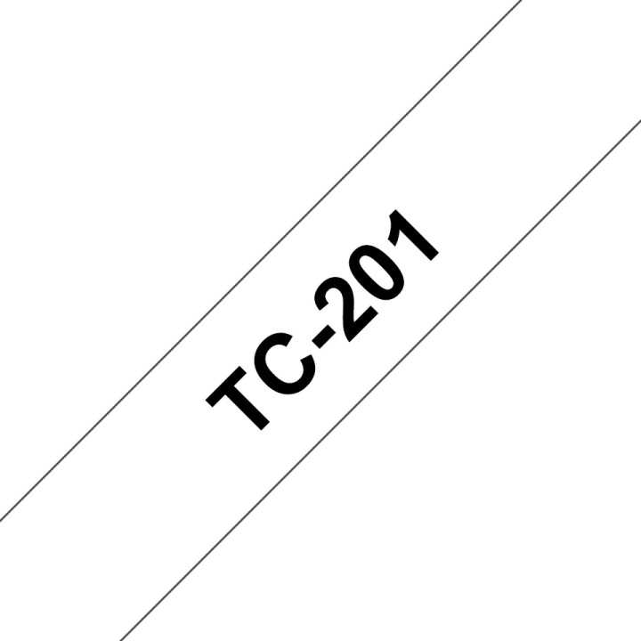 Brother TC201 fekete-fehér laminált szalag E105|E110|H100|H101|H105|H110|H111|P300|128|200|1000|1010|1090|1100|1120|1130|1160|11
