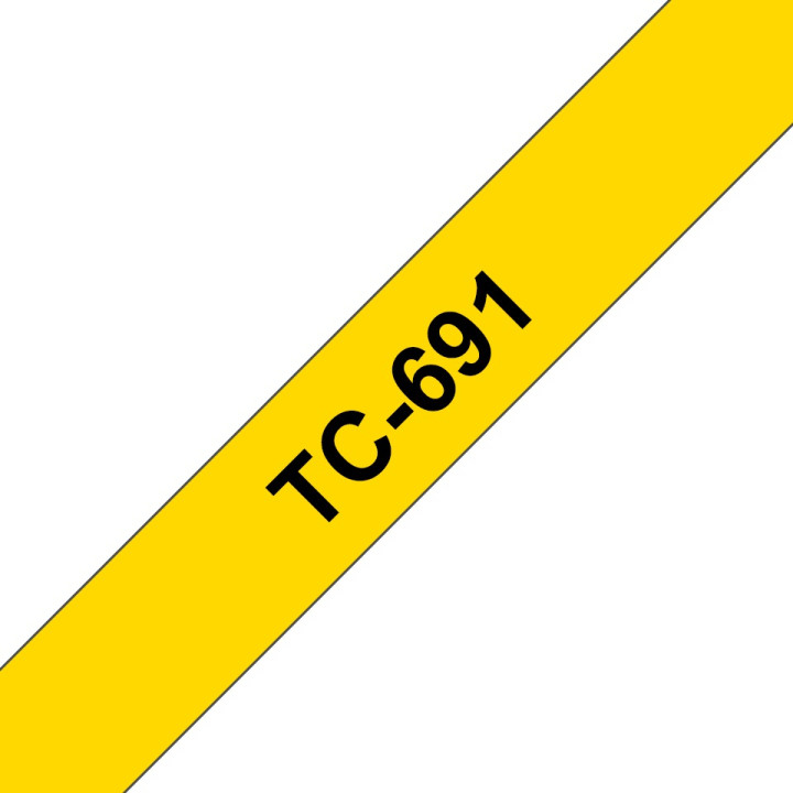 Ламинирана лента Original Brother Черна на Жълто TC691 за E105|E110|H100|H101|H105|H110|H111|P300|128|200|1000|1010|1090|1100|11