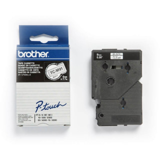 Ламинирана лента Original Brother Black on Clear TCM91 за E105|E110|H100|H101|H105|H110|H111|P300|128|200|1000|1010|1090|1100|11