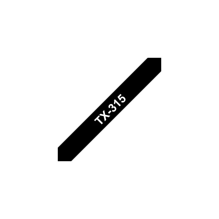 Original Brother TX315 Laminated Tape White on Black for E105|E110|H100|H101|H105|H110|H111|P300|128|200|1000|1010|1090|1100|112