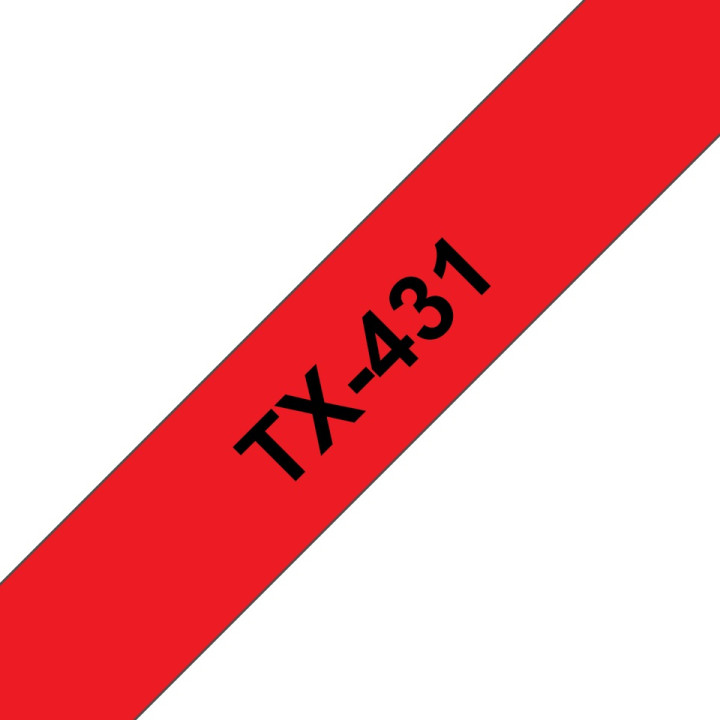 Original Brother Laminated Tape Black on Red TX335 for models E105, E110, H100, H101, H105, H110, H111, P300, 128, 200, 1000, 10