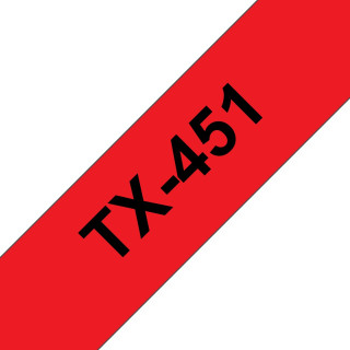Banda laminata Original Brother Black on Red, TX451, pentru D600|E500|E550|H500|P700|P710|P750|330|350|520|540|580|1400|1500|160