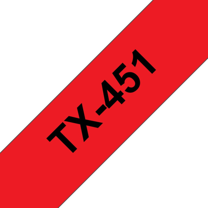 Original Brother Laminated Tape Black on Red TX451 for models D600, E500, E550, H500, P700, P710, P750, 330, 350, 520, 540, 580,