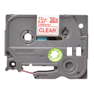 Banda laminata Original Brother Red on Clear, TZE132, pentru E105|E110|H100|H101|H105|H110|H111|P300|128|200|1000|1010|1090|1100