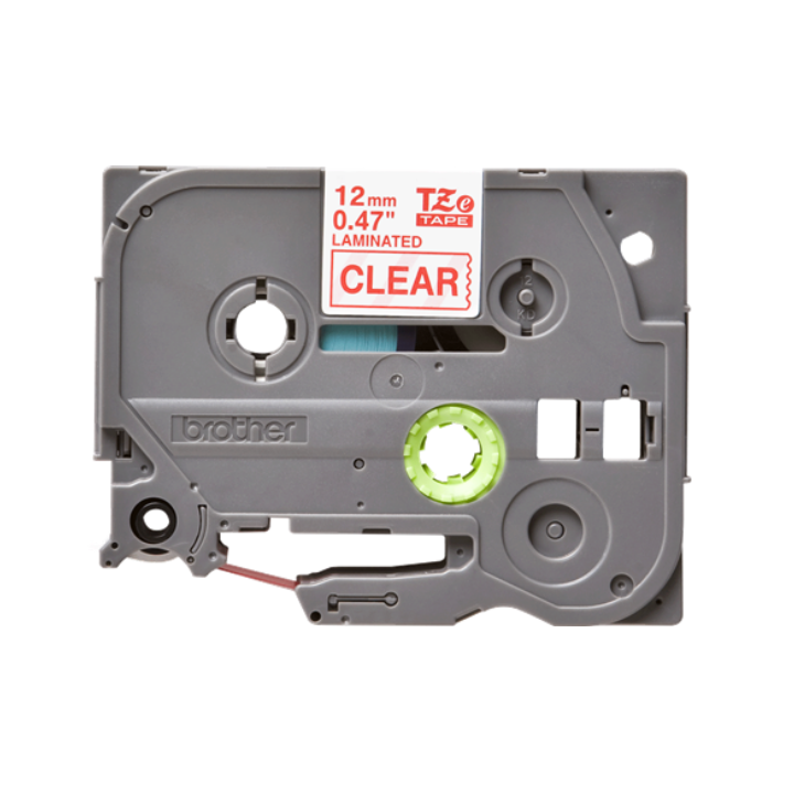 Original Brother Laminated Tape Red on Clear TZE132 for E105|E110|H100|H101|H105|H110|H111|P300|128|200|1000|1010|1090|1100|1120