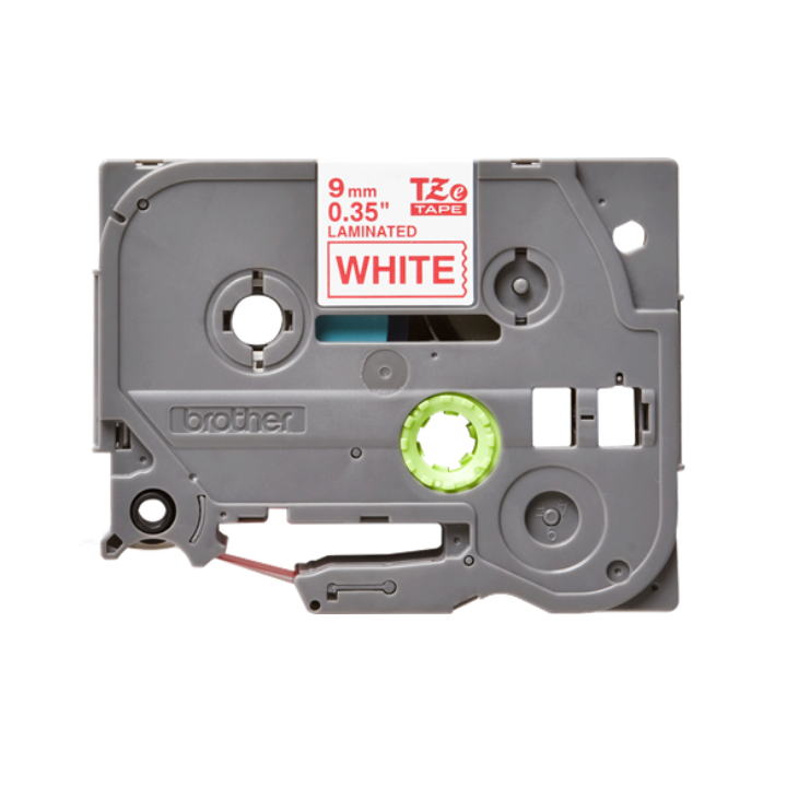 Banda laminata Original Brother Red on White, TZE222, pentru E105|E110|H100|H101|H105|H110|H111|P300|128|200|1000|1010|1090|1100