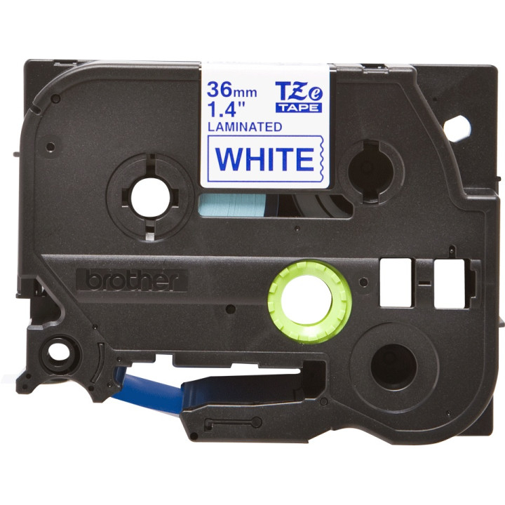 Original Brother Blue on White Laminated Tape TZE263 for models 530, 550, 3600, 9200, 9400, 9500, 9600, 9700, 9800, D800, E800, 